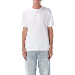 DIESEL Men's Graphic Crew Neck T-Shirt Men WHITE T-Shirts